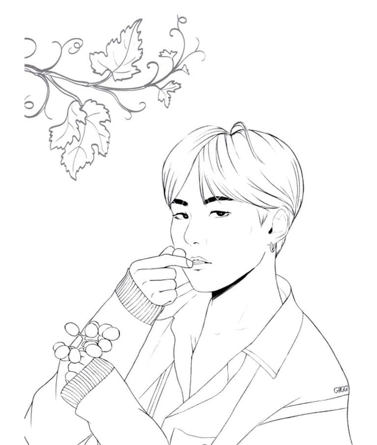 Jimin BTS Free Printable Coloring Page