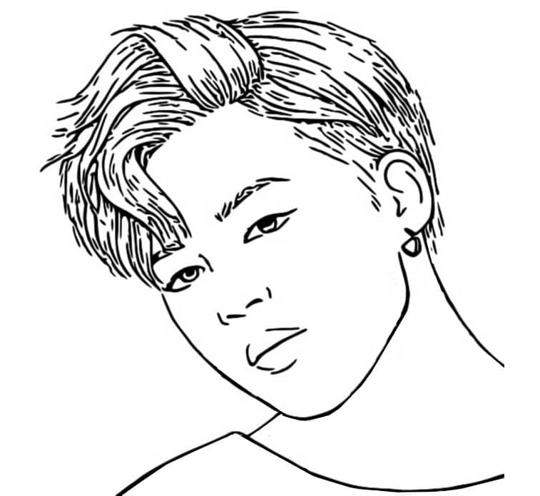 Jimin in BTS Free Printable Coloring Page