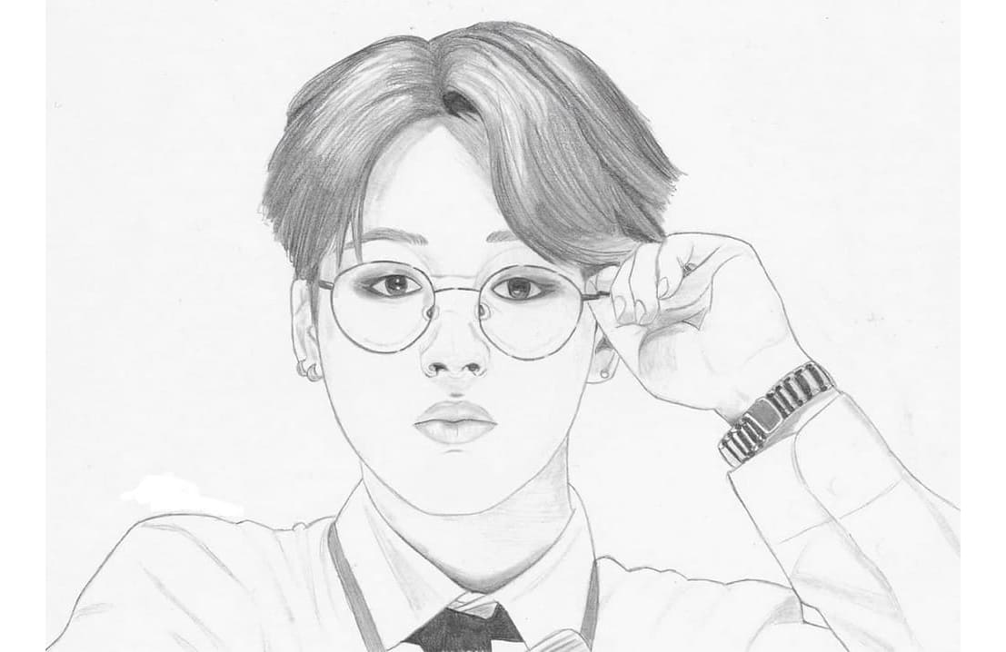 Jin from BTS Free Printabe Coloring Page