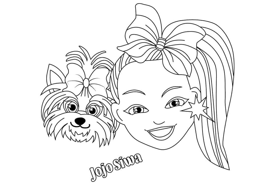 JoJo Siwa with BowBow Double Cuteness Coloring Page