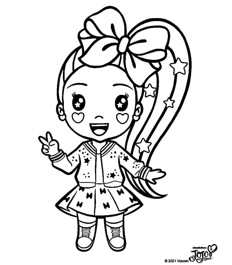 Jojo Siwa Chibi Miniature Magic Coloring Page