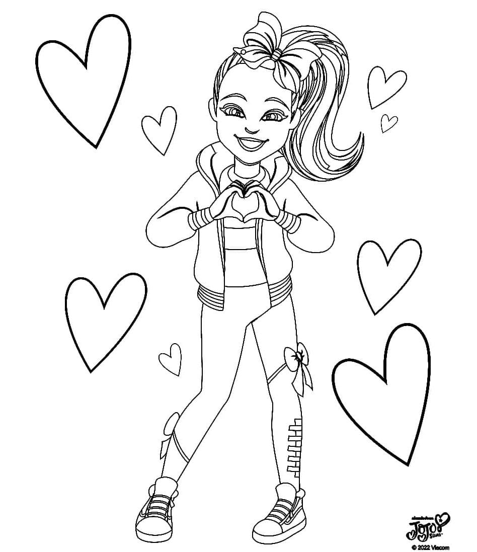 Jojo Siwa Heartfelt Hugs Coloring Page