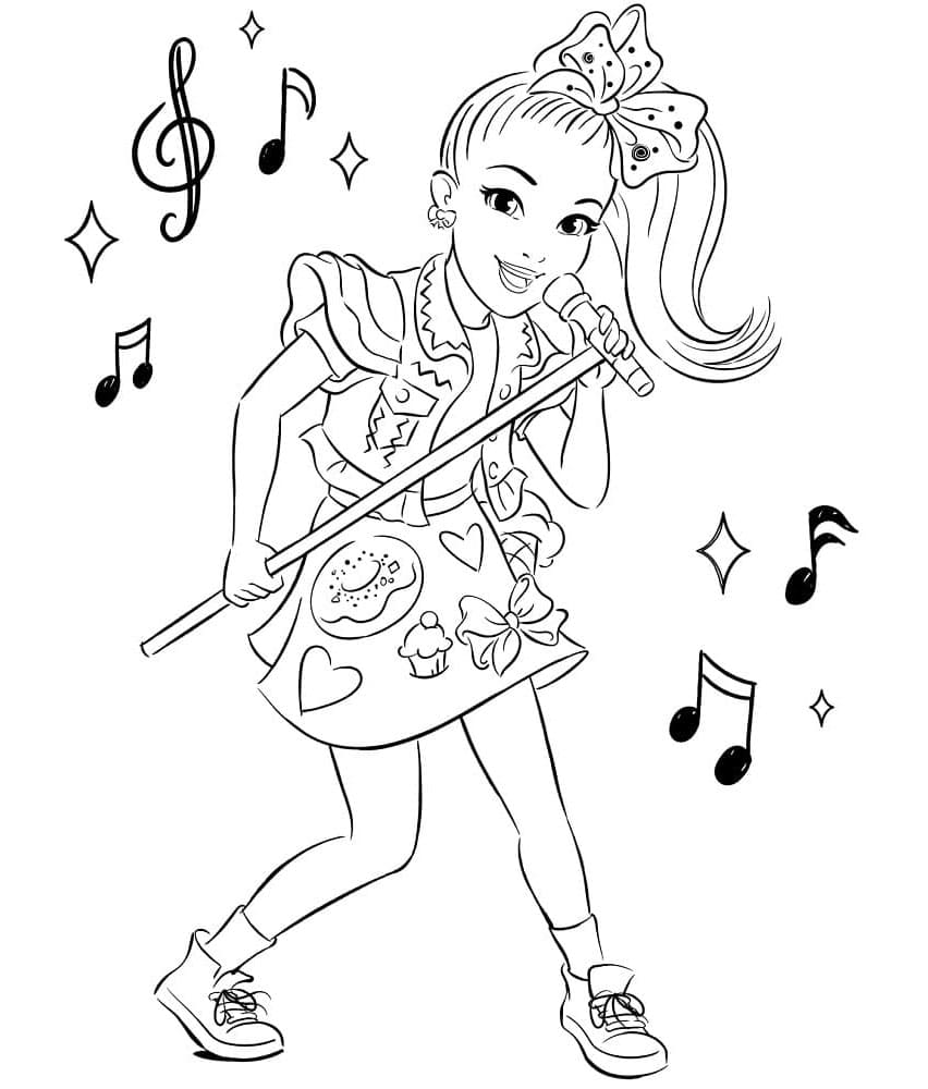 Jojo Siwa Singing Melodies and Moves Coloring Page