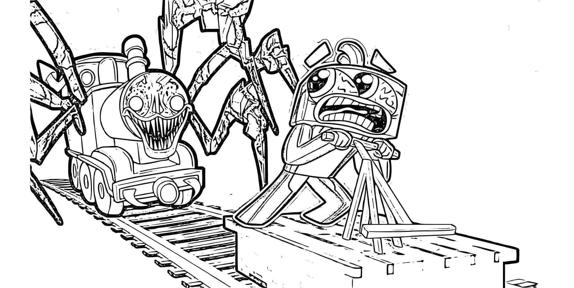 Jolly Choo-Choo Charles Coloring Page