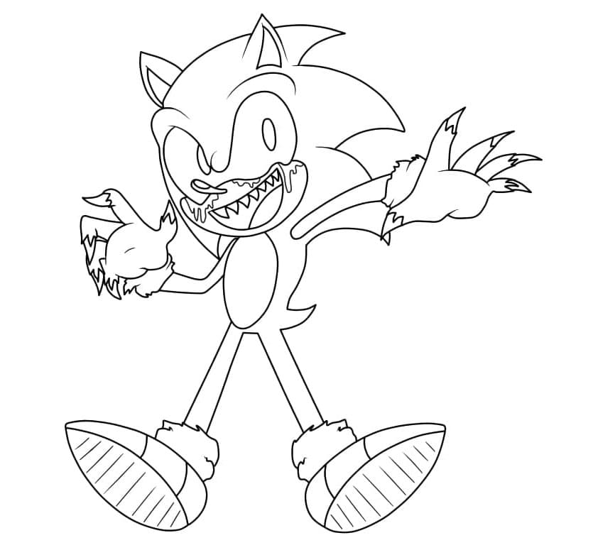 Joyful Sonic Exe Coloring Page