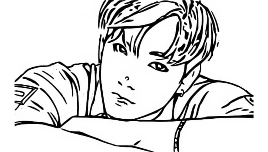 Jungkook BTS Free Coloring Page