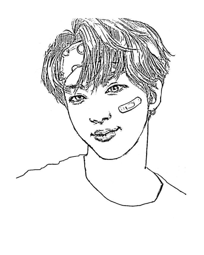 Jungkook BTS Free For Kids Coloring Page