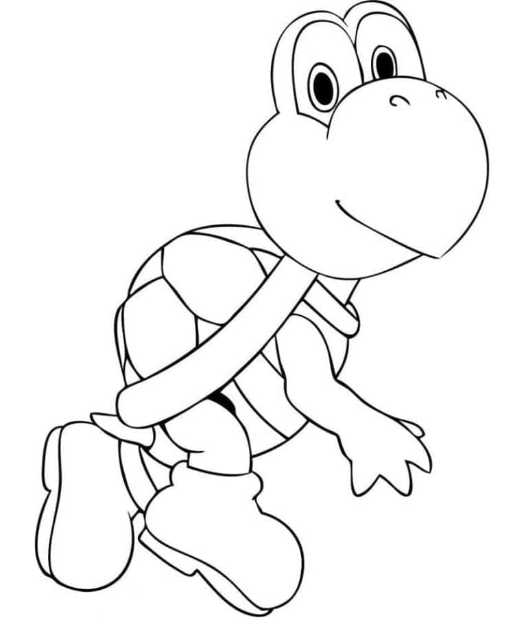 Kawaii Koopa Print Coloring Page