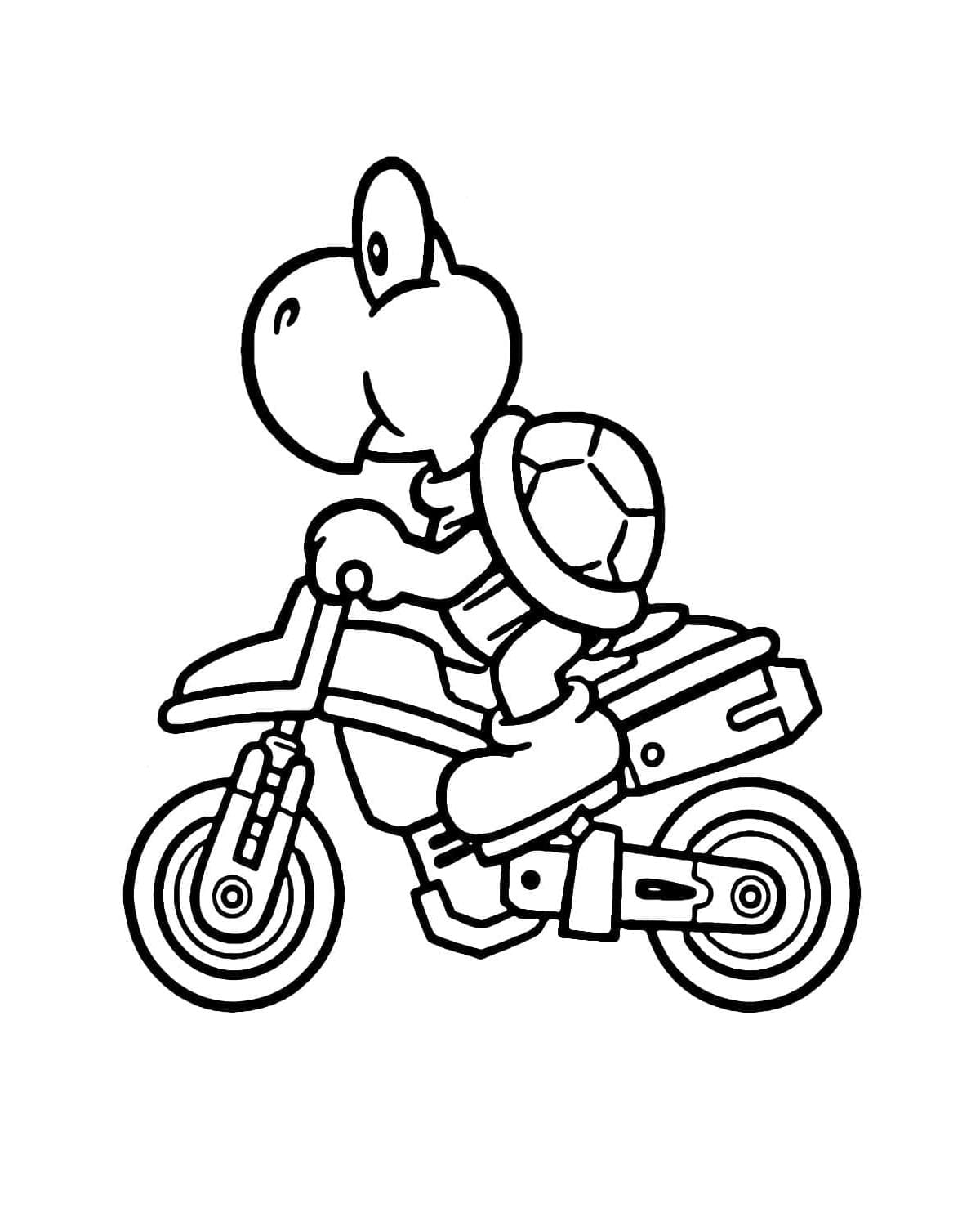 Koopa Behind the Wheel Coloring Page