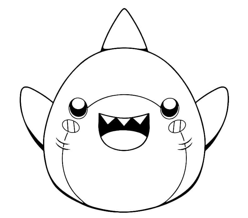 LankyBox Thicc Shark Chubby Coloring Page