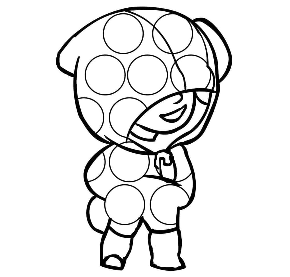 Leon Brawl Stars Pop It Coloring Page