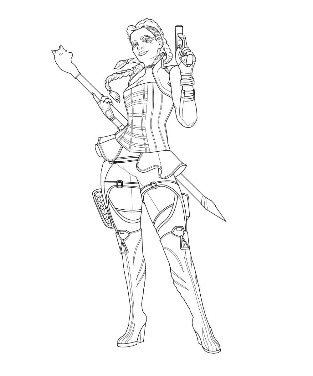 Loba from Apex Legends Free Coloring Page