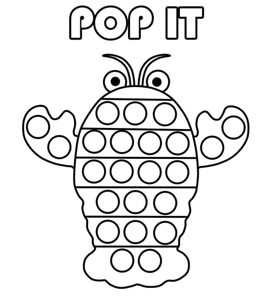 Lobster Pop It Coloring Page