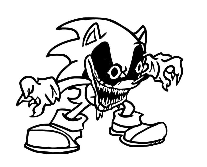 Mad Sonic Exe Coloring Page