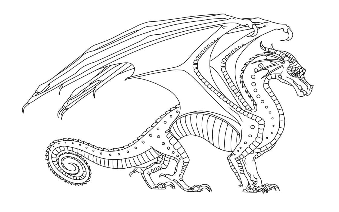 Majestic Wings of Fire Dragon Portrait Coloring Page