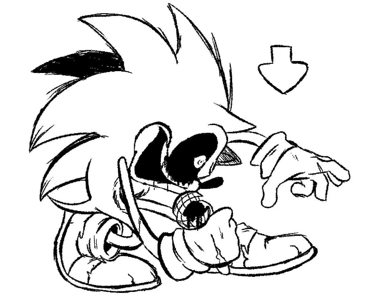 Malevolent Sonic Exe Coloring Page