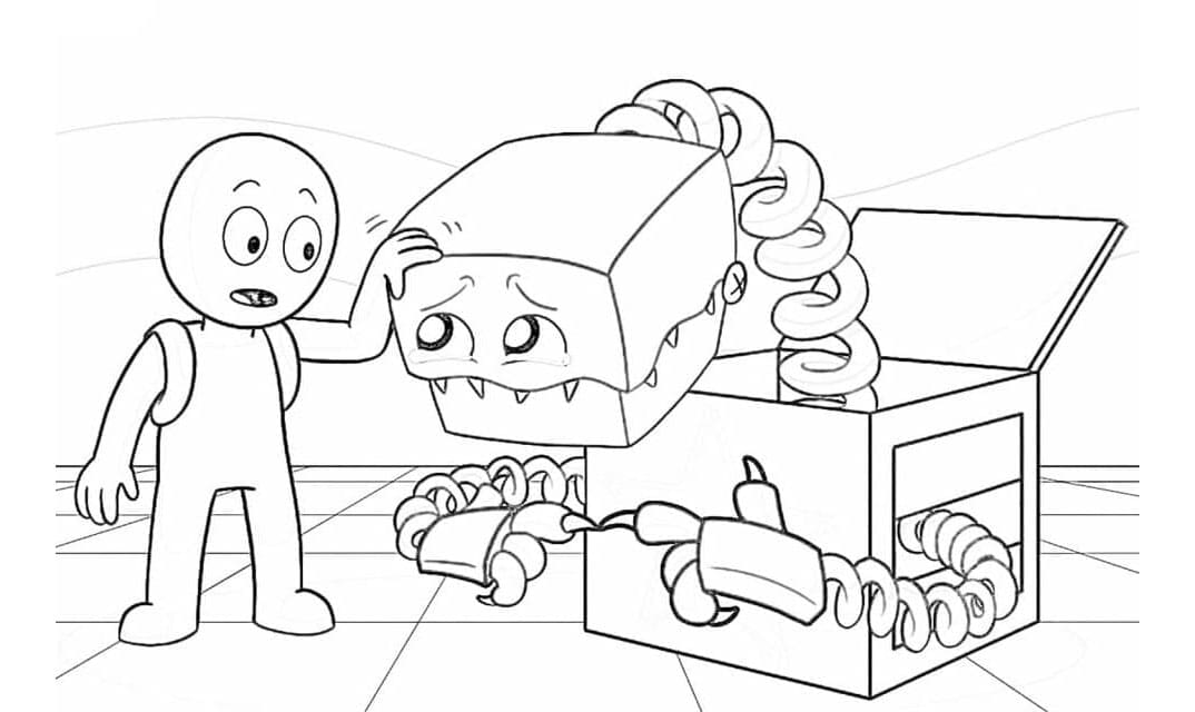 Melancholy Boxy Boo Coloring Page