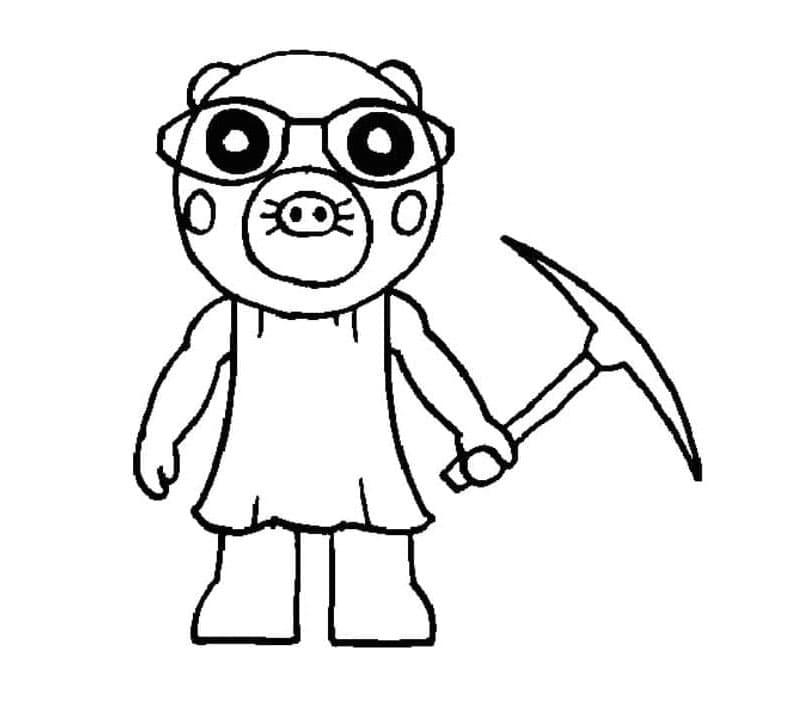 Mimi Costume in Piggy Roblox Coloring Page