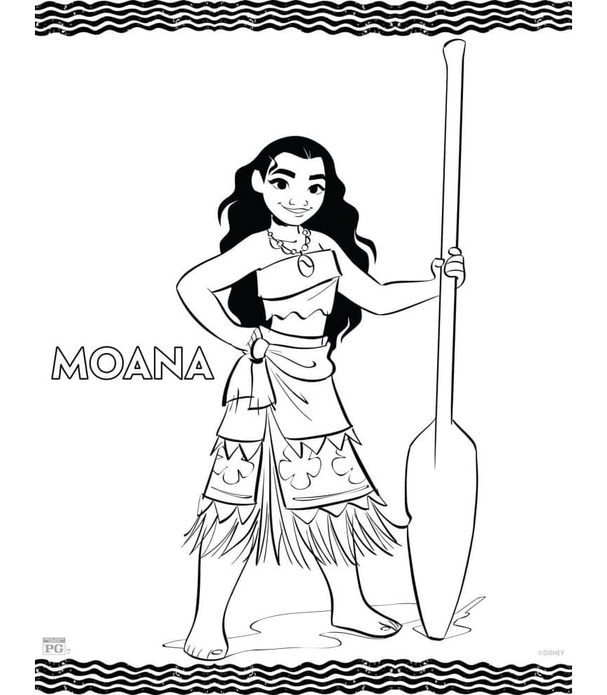 Moana For Free For Kids Coloring Page