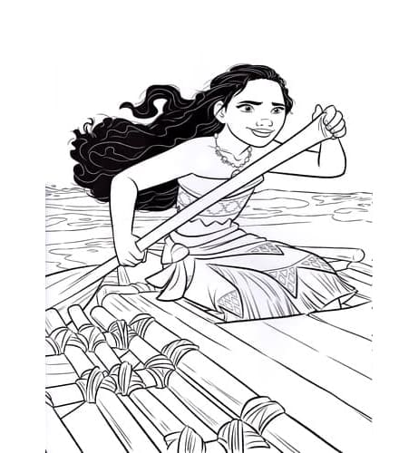 Moana Free For Kids Coloring Page