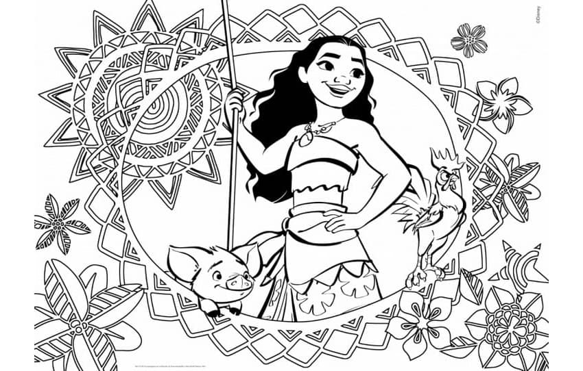 Moana Free For Print Coloring Page