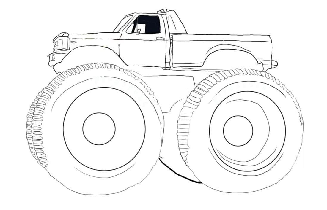 Monster Truck Free Drawing Coloring Page