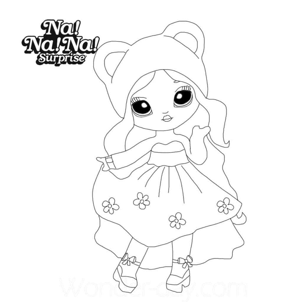 Na Na Na Surprise Cheerful and Panda Party Fun Coloring Page