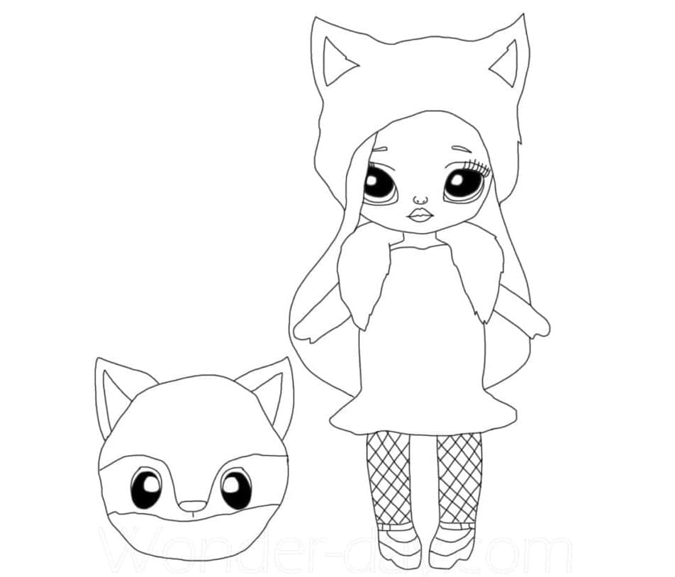 Na Na Na Surprise Foxy Fun and Stylish Coloring Page