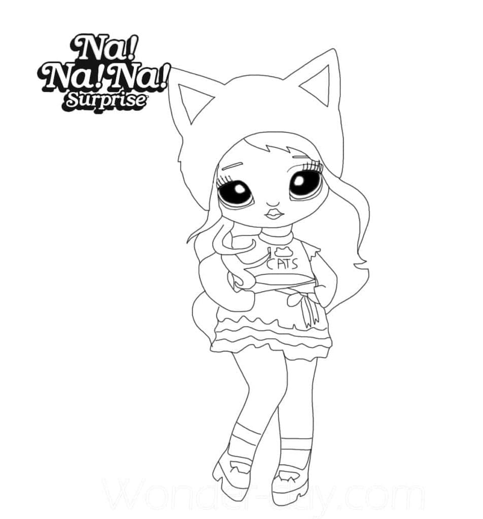 Na Na Na Surprise Whimsical Feline Fun Coloring Page