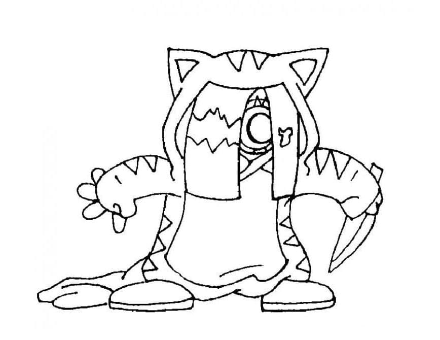 Nekofreak Friday Night Funkin Purring Beats Pursuit Coloring Page