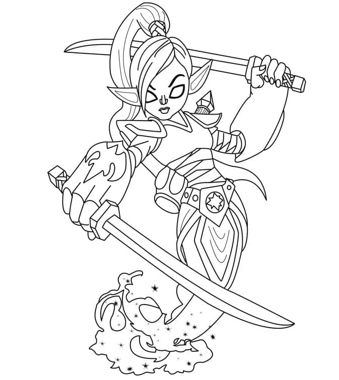 Ninjini Skylanders Free Printable Coloring Page