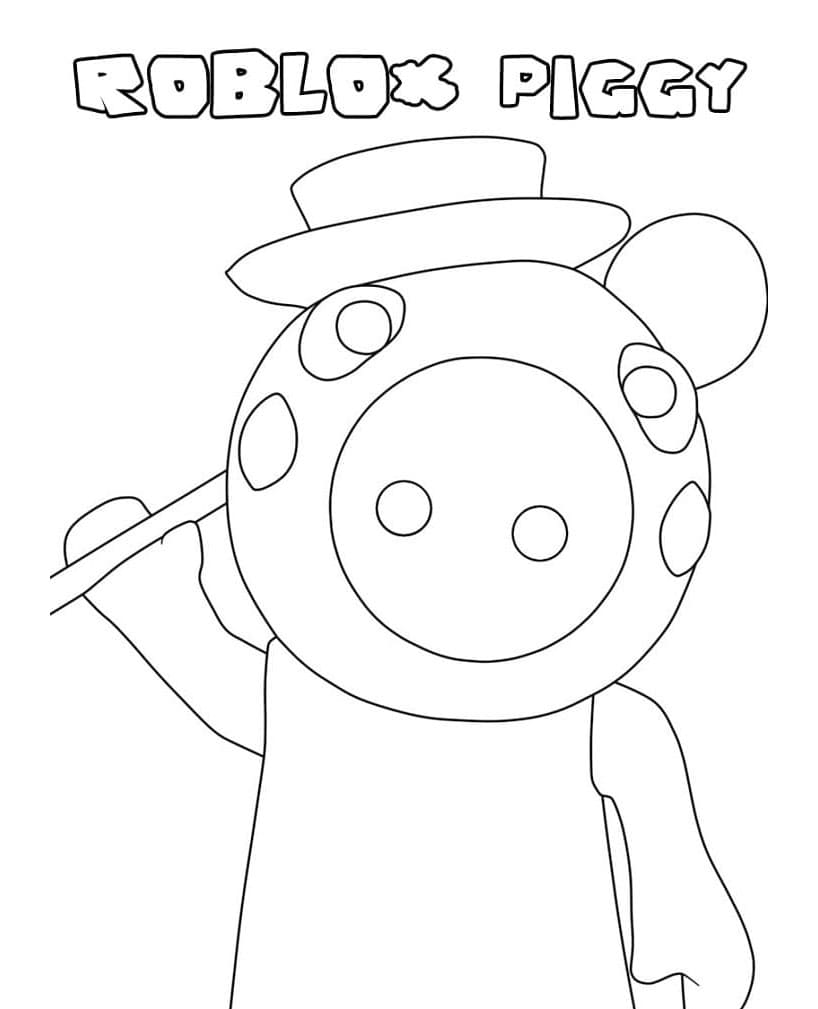 Piggy Costume in Roblox Coloring Page