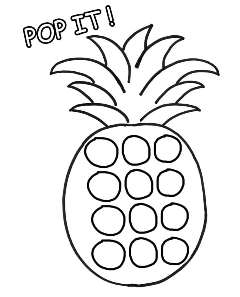 Pineapple Pop It Coloring Page