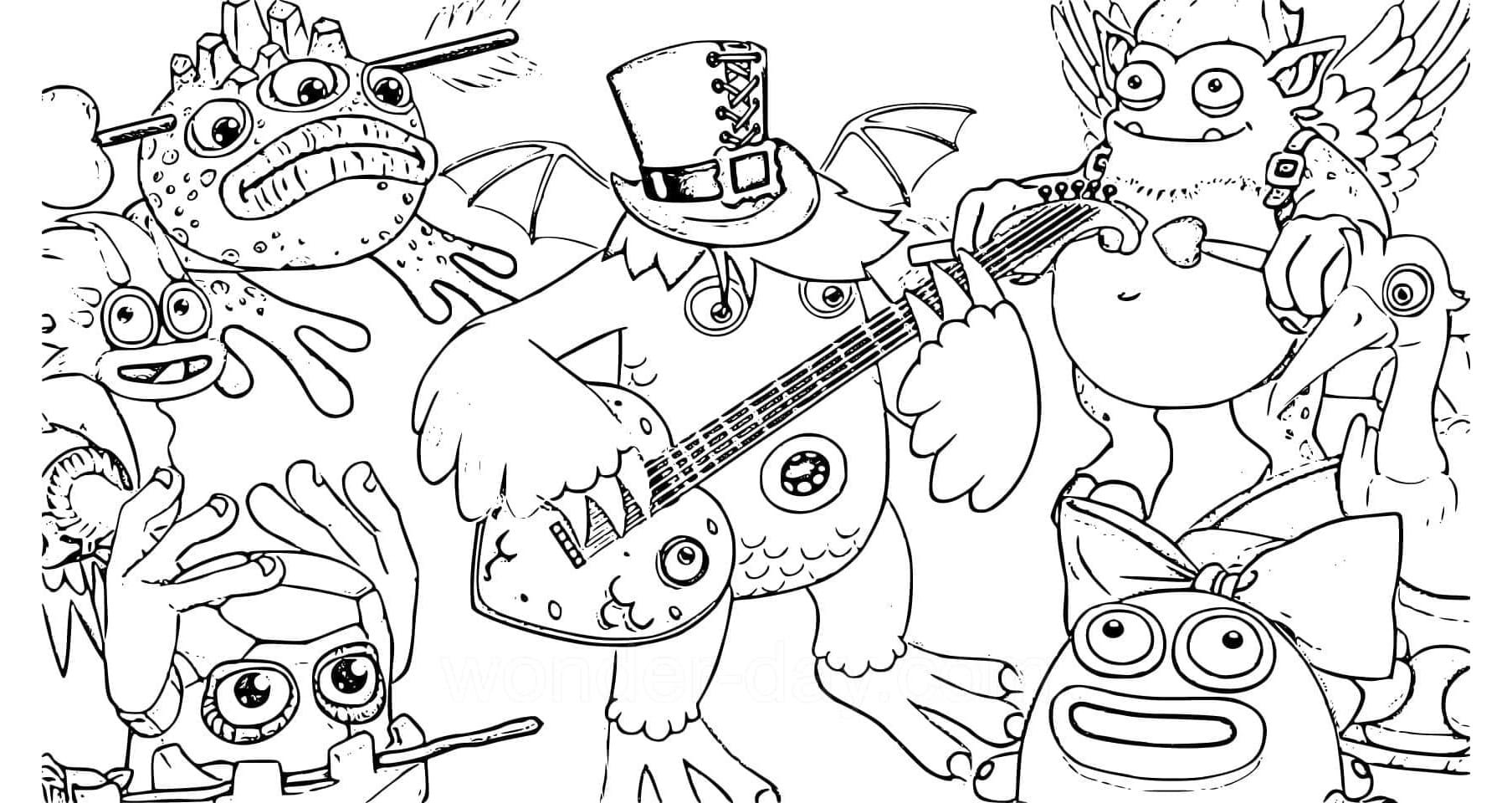 Play Music My Singing Monsters Coloring Page