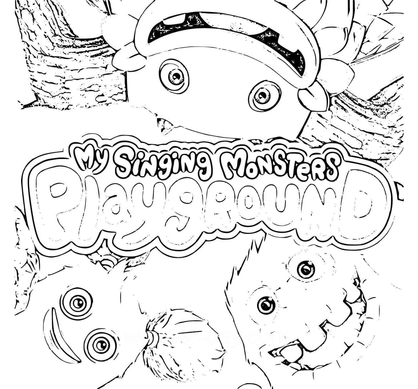 Playground of My Singing Monsters Coloring Page