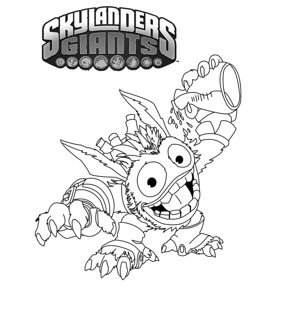 Pop Fizz Skylanders Giants Free Printable Coloring Page