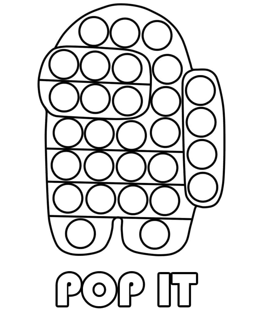 Pop It Among Us Coloring Page