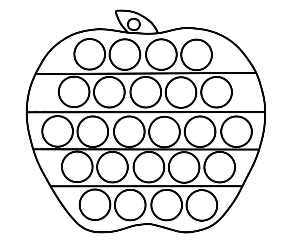 Pop It Apple Coloring Page