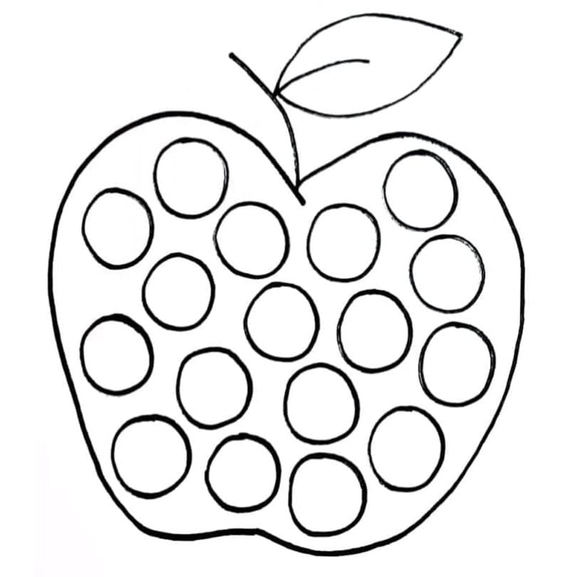 Pop It Apple Free Coloring Page