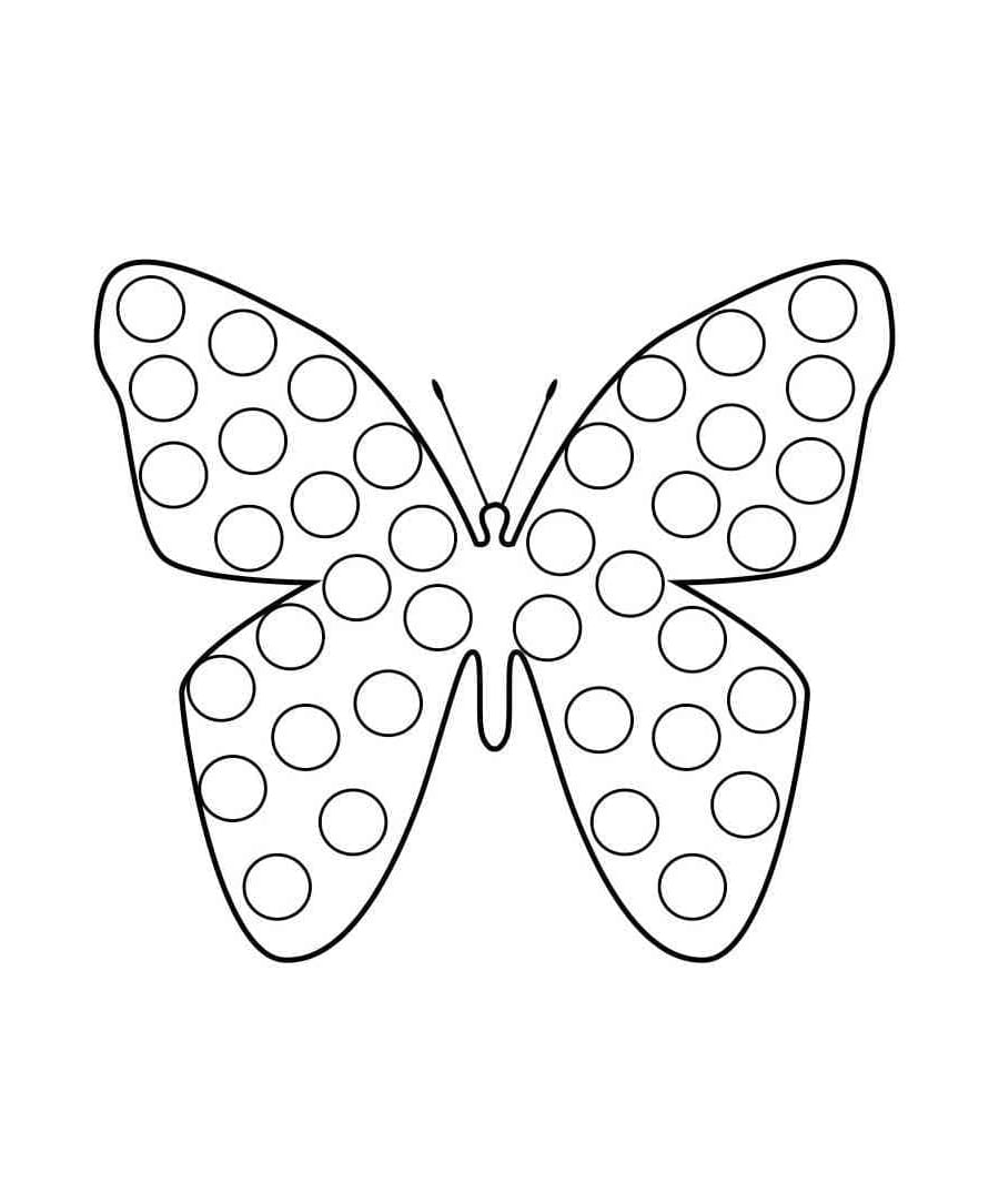 Pop It Butterfly Coloring Page