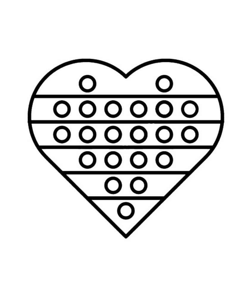 Pop It Heart Coloring Page