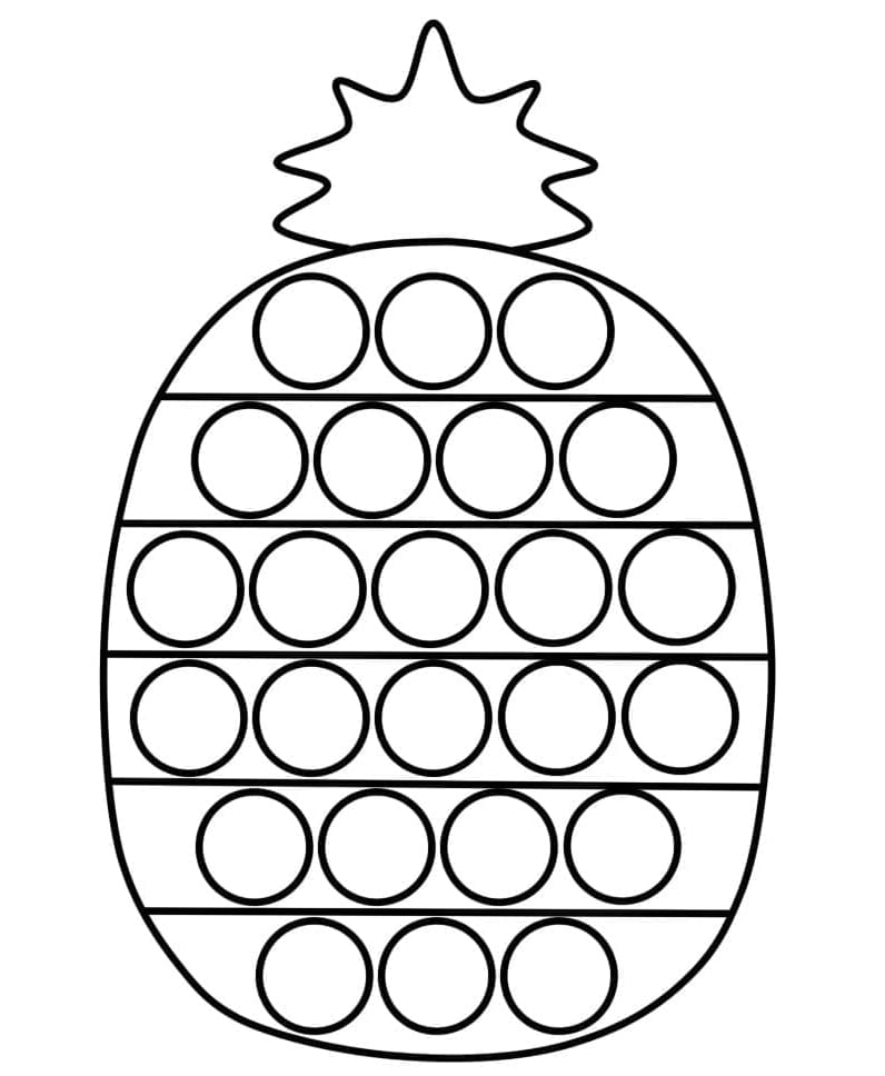 Pop It Pineapple Coloring Page