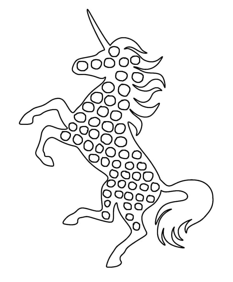 Pop It Unicorn Coloring Page