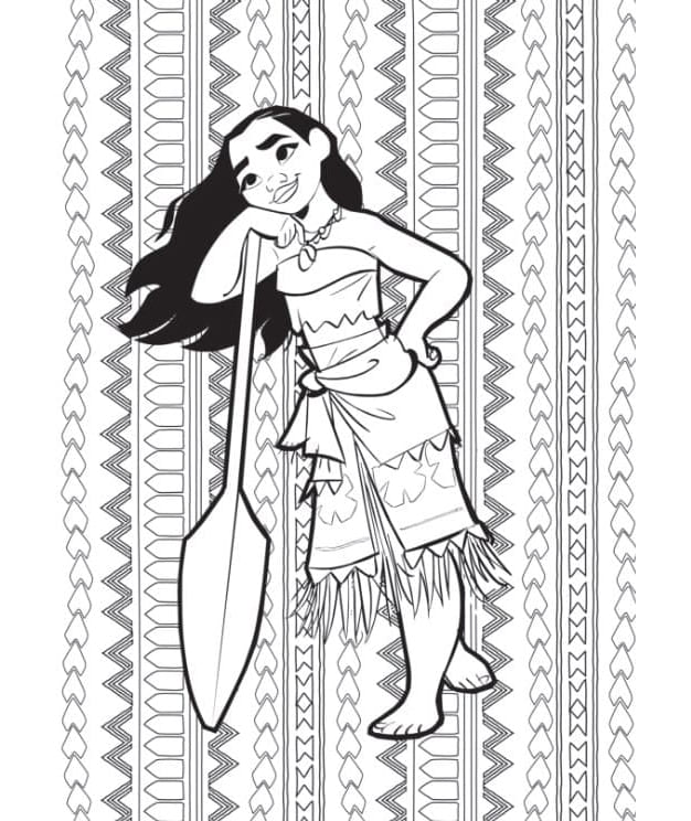 Pretty Moana Free Coloring Page