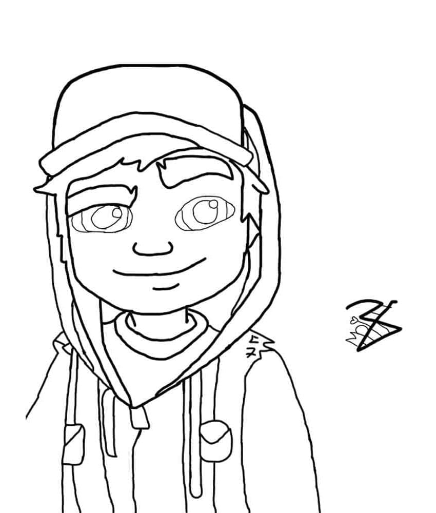 Printable Subway Surfers Graphics Coloring Page