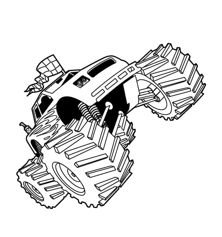 Racing Monster Free For Kids Coloring Page