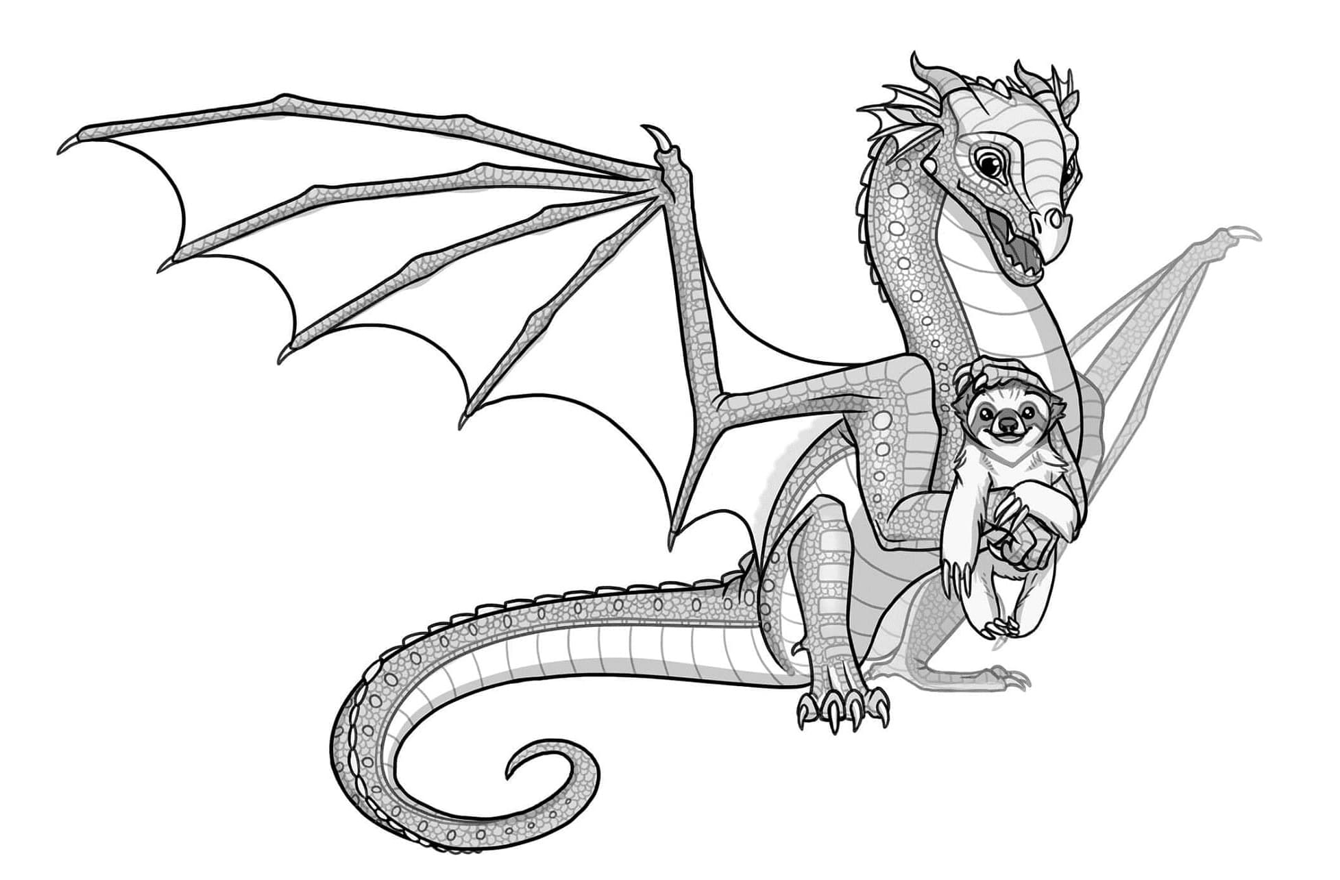 Radiant Baby Dragon Coloring Page