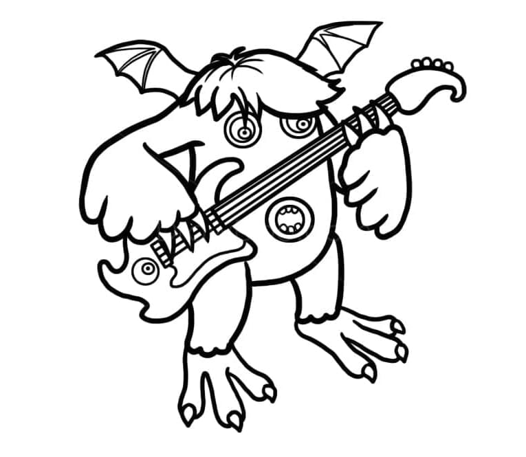 Riff Play Gitar from My Singing Monsters Coloring Page