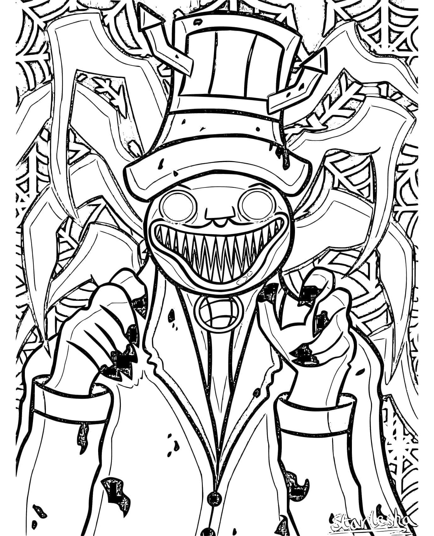 Roaring Choo-Choo Charles Monster Coloring Page