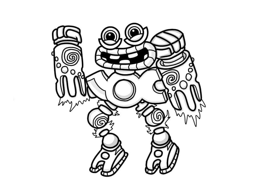 Robot Cute Wubbox Coloring Page